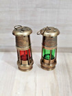 Set Of 2 Antique Brass Minor Lamp Vintage Nautical Ship Boat Light Lantern D  cor