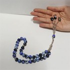 Handmade 33 Beads Blue Stone Tasbih  Islamic Misbaha Prayer Beads Gift