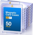 50 Pack Magnetic Trading Sports Card Holders 35pt One-touch Hard Uv Protection U