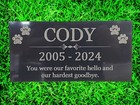 6x12 Granite Pet Memorial Grave Head Stone Marker Cat Dog Family Loss Gift T2