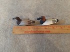 Carved Wood Miniature Canvasback Duck Decoys Signed Cb Upper Bay