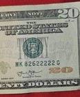 2013  20 Dollar Bill Serial Number                        Mk 82622222 G 