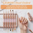 Gasrons Dual-ended Nail Art Liner Brushes 6pcs  - 5 7 10 15 19mm White-6pcs