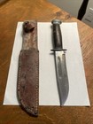 Vintage Wwii Era Rh-36 Pal Combat Military Knife Fixed Blade Usa Leather Sheath