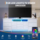 70 9 Inch Dresser For Bedroom 13 Drawers With Led Light Power Outlet Tv Stand