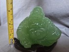 Vintage Laughing Buddha Statue Figurine Green Chinese Folk Art 3  Tall