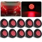 10pcs 2 Inch Round Led Marker Lights 9 Led W reflectors  Multi Faceted 2 Red