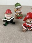 Vintage Homco Santa Elves Ceramic Gnomes Mouse Christmas Figurines Lot Of 8