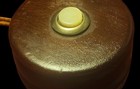 Antique Black Walnut Door Bell Or Hotel Call Button Mother Of Pear Button