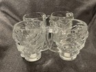 Vintage Luminarc Usa Clear Glass Pirate Skull Mugs Set Of 4 Heavy Deadstock 30oz
