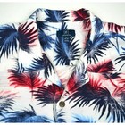 Vintage Rayon Hawaiian Shirt Size Xl 00s Magenta Blue Fronds Cobain Special