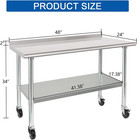 Hardura Stainless Steel Table 24 X 48 Inches With Wheels Casters Nsf Heavy Duty 