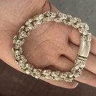 Vintage Tibetan Silver Skull Bracelet Beaded Handcrafted Jewelry Unisex