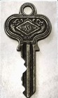 Gorgeous Antique Russwin Brass Double Dragon Ornate Lock Key  746114 Nice Patina
