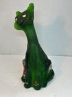 Fenton Alley Cat Glass Figurine Bird Basket   Flowers  Signed M Kihbe 2021  3 19