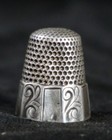 Antique Sterling Silver Thimble Victorian Honeycomb Monogram M  th7 