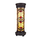 Tiffany Style Victorian Stained Glass Night Light Bulb Pedestal Floor Lamp  Pair