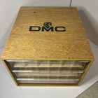 Dmc Thread Embroidery Floss Wooden 3 Drawer Box Storage  vintage  retail