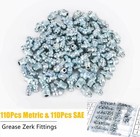220pcs Metric   Sae Hydraulic Lubrication Grease Zerk Fittings Assortment Set