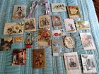 Antique Old Victorian Scraps Ribbon Hanging Fashion Witch Raphael Tuck Calendar 