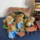 Vtg 1979 Fisher Price Woodsey Squirrel Family Log House Store Play Set Lot Euc