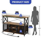 47  Home Bar Sideboard Wine Liquor Rack Display Storage Cabinet Power Outlets
