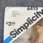 Simplicity Sewing Pattern 6415 Misses Ladies Size H 6  8  10