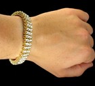 3 Row Cz Iced Bracelet Anklet Men Women 14k Gold Silver Plated Hip Hop 7-10 Inch