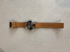 Nixon Sentry Quartz Men s Watch Black Dial Tan Leather Strap Day  Date