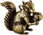Vintage Bronze Miniature Squirrel Statue - Solid Copper Desk Decor  Paperweight