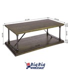 2-tier Coffee Table Cocktail Table Storage Shelf Wood Living Room Home Furniture