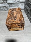 Vintage 9 5 x6 x4 5  Oriental Asian Trinket Storage Box Carved Wood Relief Scene