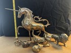 Set Of 6 Vintage Solid Brass Animals