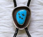 Sm  Sterling Navajo Turquoise Bolo Tie