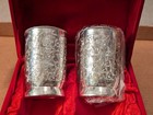 Vtg India Silverplate Tumblers Cups Unmarked  Set Of 2 New In Box