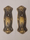 Lot Of 2 Antique Ornate Door Lock Skeleton Key Back Plates Architectural Salvage