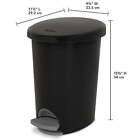 2 6 Gallon Ultra    Stepon Trash Can  Plastic  Bathroom  Black Trash Can