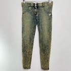 Wr up Freddy Womens Medium Denim Classic Rise Ankle Gold Marble Rinse