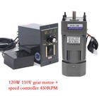 Gear Reducer Motor variable Speed Controller 1 3 3k  450rpm Adjustable 110v 120w