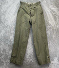 Vintage Us Military Field Trousers Cotton Od 1943 Army Sateen Loose Men s 30x32
