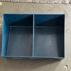 Vintage Mcm Plastic Desk Organizer     2 Compartment Bin    made In Canada    blue