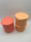 Tupperware Basic Bright Large Round Containers Canister Set 3 Piece