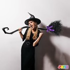55   Witch Broom With Ribbons For Kids Halloween Witches Broomstick  Accessory