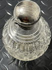 Antique Victorian Sterling Silver Glass Perfume Bottle Flawed  Read