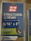 Grip Rite Structural Screws 5 16  X 8  Grssfw516820 Lot Of 5- Packs Of 20  new 
