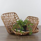 Northlight Set Of 3 Brown Lattice Square Table Top Tobacco Baskets