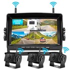 1080p Wireless Rv Backup Camera Zoom 7  Dvr Quad Split Monitor For Truck Trailer