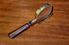 Antique Style Magnifying Glass With Wooden Handle 18th Century Collectible