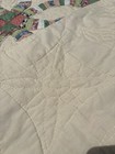 Vintage Handmade Multicolor Patchwork Double Wedding Ring Quilt