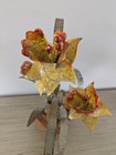 Vintage Brutalist Metal Art Daffodil Flowers Mcm Decor